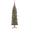 Dirbtinis lieknas Kalėdų medis Žalia ir balta 120 cm