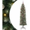 Dirbtinis lieknas Kalėdų medis su 300 LED Žalia ir balta 210 cm