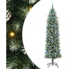 Dirbtinis lieknas Kalėdų medis su 300 LED Žalia ir balta 210 cm