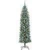 Dirbtinis lieknas Kalėdų medis su 300 LED Žalia ir balta 210 cm