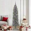 Dirbtinis lieknas Kalėdų medis su 300 LED Žalia ir balta 180 cm