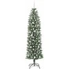 Dirbtinis lieknas Kalėdų medis su 300 LED Žalia ir balta 210 cm