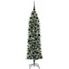 Dirbtinis lieknas Kalėdų medis su 300 LED Žalia ir balta 180 cm