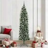 Dirbtinis lieknas Kalėdų medis su 300 LED Žalia ir balta 210 cm