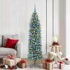 Dirbtinis lieknas Kalėdų medis su 300 LED Žalia ir balta 180 cm