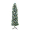 Dirbtinis lieknas Kalėdų medis su 300 LED Žalia ir balta 240 cm