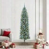 Dirbtinis lieknas Kalėdų medis su 300 LED Žalia ir balta 210 cm