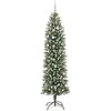 Dirbtinis lieknas Kalėdų medis su 300 LED Žalia ir balta 240 cm