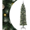 Dirbtinis lieknas Kalėdų medis su 300 LED Žalia ir balta 240 cm