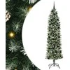 Dirbtinis lieknas Kalėdų medis su 300 LED Žalia ir balta 240 cm
