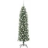 Dirbtinis lieknas Kalėdų medis su 300 LED Žalia ir balta 180 cm