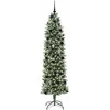 Dirbtinis lieknas Kalėdų medis su 300 LED Žalia ir balta 240 cm