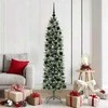 Dirbtinis lieknas Kalėdų medis su 300 LED Žalia ir balta 180 cm