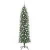 Dirbtinis lieknas Kalėdų medis Žalia ir balta 210 cm