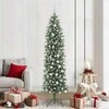 Dirbtinis lieknas Kalėdų medis su 300 LED Žalia ir balta 210 cm
