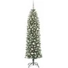 Dirbtinis lieknas Kalėdų medis su 300 LED Žalia ir balta 180 cm