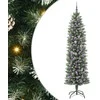 Dirbtinis lieknas Kalėdų medis su 300 LED Žalia ir balta 240 cm