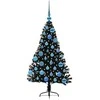 Dirbtinis prieššventinis eglutė su šviesomis Juoda 120 cm PVC