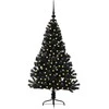 Dirbtinis prieššventinis eglutė su šviesomis Juoda 120 cm PVC