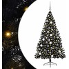 Dirbtinis prieššventinis eglutė su šviesomis Juoda 180 cm PVC