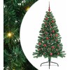 Dirbtinis prieššventinis eglutė su šviesomis Žalia 150 cm PVC
