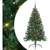 Dirbtinis prieššventinis eglutė su šviesomis Žalia 150 cm PVC