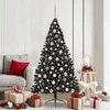 Dirbtinis prieššventinis eglutė su šviesomis Juoda 180 cm PVC