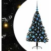 Dirbtinis prieššventinis eglutė su šviesomis Juoda 120 cm PVC