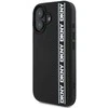 DKNY 3D Rubber Repeat Logo Line Apple iPhone 16 dėklas telefonui juodos spalvos