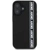 DKNY 3D Rubber Repeat Logo Line Apple iPhone 16 dėklas telefonui juodos spalvos