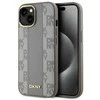 DKNY DKHMP15MPCPVSLE Apple iPhone 15 Plus 6.7" dėklas telefonui pilkos spalvos Leather Checkered Mono Pattern MagSafe