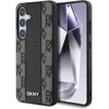 Dėklas DKNY Leather Checkered Pattern MagSafe Samsung Galaxy S25 juodos spalvos