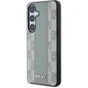 Dėklas DKNY odinis languotas MagSafe Samsung Galaxy S25 pilkšvas