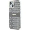 DKNY PC/TPU Repeat Pattern Tonal Stripe Magsafe dėklas telefonui Apple iPhone 14 rusvai gelsvas