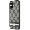 DKNY PU Leather Checkered Pattern and Stripe dėklas skirtas Apple iPhone 17 juodos spalvos