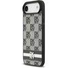 DKNY PU Leather Checkered Pattern and Stripe dėklas skirtas Apple iPhone Air juodos spalvos