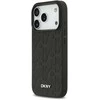 DKNY PU Leather Grid Pattern Magsafe dėklas skirtas Apple iPhone 17 Pro juodos spalvos