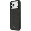 DKNY PU Leather Grid Pattern Magsafe dėklas skirtas Apple iPhone 17 Pro Max juodos spalvos