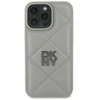 DKNY PU Leather Quilted Stack Logo Apple iPhone 16 Pro Max dėklas telefonui pilkos spalvos