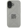 DKNY PU Leather Quilted Stack Logo Apple iPhone 16 Plus dėklas telefonui pilkos spalvos