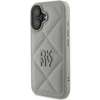 DKNY PU Leather Quilted Stack Logo Apple iPhone 16 Plus dėklas telefonui pilkos spalvos