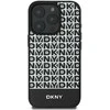 DKNY PU Leather Repeat Pattern Bottom Stripe MagSafe Apple iPhone 16 Pro Max dėklas telefonui juodos spalvos