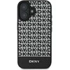 DKNY PU Leather Repeat Pattern Bottom Stripe MagSafe Apple iPhone 16 Plus dėklas telefonui juodos spalvos