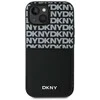 DKNY PU Leather Repeat Pattern Card Pocket dėklas telefonui Apple iPhone 15 juodos spalvos