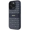 DKNY PU Leather Repeat Pattern Tonal Stripe Apple iPhone 16 Pro Max dėklas telefonui mėlynos spalvos
