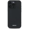 DKNY PU Leather Sidabrinis Metal Logo Magsafe Apple iPhone 16 Pro Max dėklas telefonui juodos spalvos