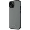 DKNY PU Leather Sidabrinis Metal Logo Magsafe dėklas telefonui Apple iPhone 14 pilkos spalvos