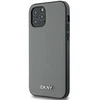 DKNY PU Leather Sidabrinis Metal Logo Magsafe dėklas telefonui Apple iPhone 12/12 Pro pilkos spalvos