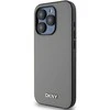 DKNY PU Leather Sidabrinis Metal Logo Magsafe dėklas telefonui Apple iPhone 15 Pro Max pilkos spalvos