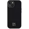DKNY PU Leather Stack Logo Magsafe Dėklas, skirtas Apple iPhone 15 juodos spalvos
